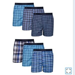 Men's 6-Pack Moisture-Wicking Boxers in Assorted Plaids. Size Large new